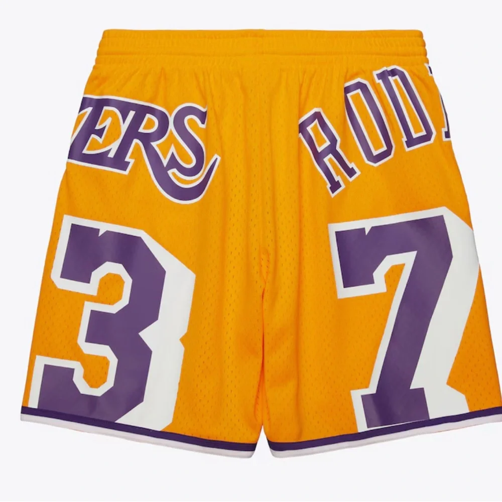 New Mens Mitchell & Ness Dennis Rodman Gold Los Angeles Lakers Maxxed Out Shorts